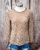 Burnout Mesh Top - Camel - Apparel - Lucky & Blessed - Bronco Western Supply Co.