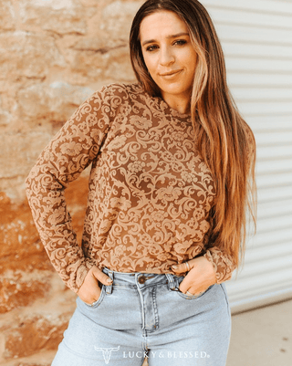 Burnout Mesh Top - Camel – Apparel from Bronco Western Supply Co.