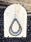 Buster Teardrop Dangle Fashion Earrings - Silver - Jewelry - Blue Tortoise - Bronco Western Supply Co.