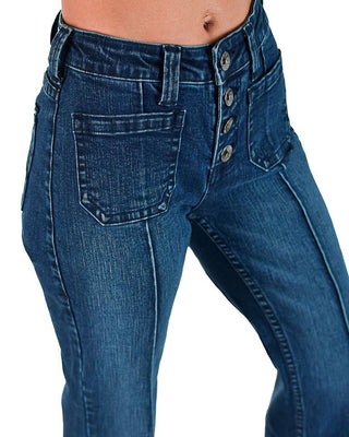 Button Up Dark Trouser Jeans by Cowgirl Tuff – Apparel from Bronco Western Supply Co.