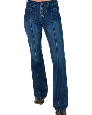Button Up Dark Trouser Jeans by Cowgirl Tuff – Apparel from Bronco Western Supply Co.