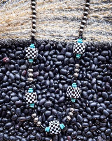 Byrdie Navajo Style Pearl Fashion Necklace - Jewelry - Blue Tortoise - Bronco Western Supply Co.