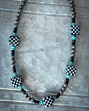 Byrdie Navajo Style Pearl Fashion Necklace - Jewelry - Blue Tortoise - Bronco Western Supply Co.