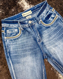 Cactus Bloom Bling Bootcut Jeans - Apparel - Denim Zone USA - Bronco Western Supply Co.