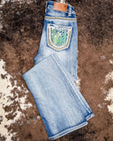 Cactus Bloom Bling Bootcut Jeans - Apparel - Denim Zone USA - Bronco Western Supply Co.