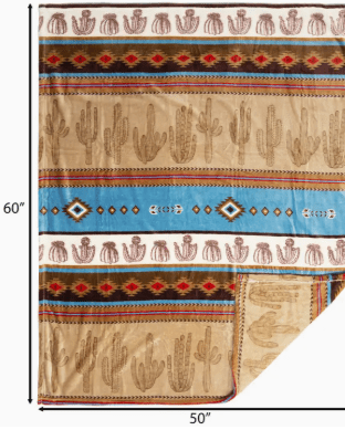Cactus Stripe Travel Blanket – Home Decor from Bronco Western Supply Co.
