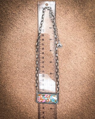 Calla Cotton Candy Stone Bar Necklace – Jewelry from Bronco Western Supply Co.