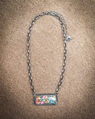 Calla Cotton Candy Stone Bar Necklace – Jewelry from Bronco Western Supply Co.