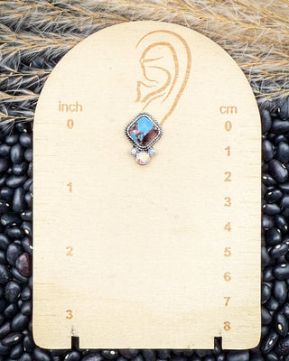 Callen Square Stone Stud Earrings – Jewelry from Bronco Western Supply Co.