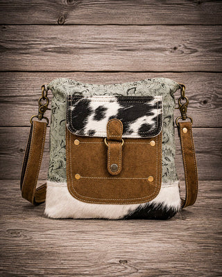 Callie Hair-On Hide Crossbody Bag in Sage by Myra Bag – Purses & Wallets from Bronco Western Supply Co.