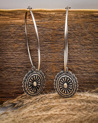 Calypso Concho Hoop Earrings in Cream – Jewelry from Bronco Western Supply Co.