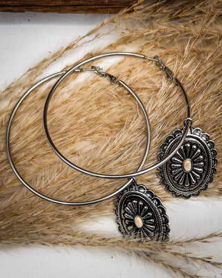 Calypso Concho Hoop Earrings in Cream – Jewelry from Bronco Western Supply Co.