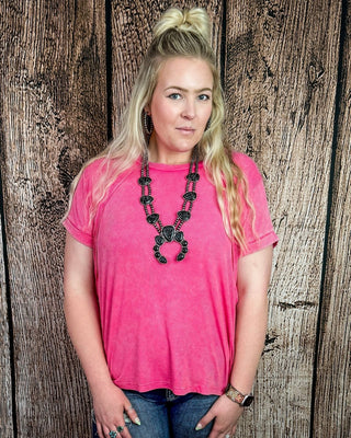 Canyon Fade Washed Ribbed Top in Fuchsia – Apparel from Bronco Western Supply Co.