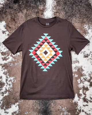 Canyon Lattice Graphic Tee in Chocolate – Apparel from Bronco Western Supply Co.