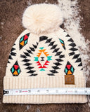 C.C. Aztec Pom Beanie - Beige - Accessories - C.C. - Bronco Western Supply Co.