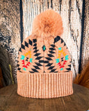 C.C. Aztec Pom Beanie - Desert Sand - Accessories - C.C. - Bronco Western Supply Co.