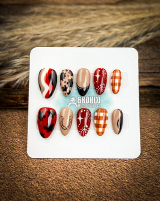 Fall Western Press-On Nails