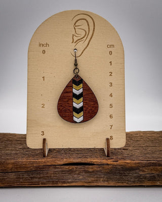 Cedar Lane Wood Teardrop Earrings in Brown Multi – Jewelry from Bronco Western Supply Co.