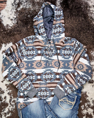 Cedarline Aztec Pullover Hoodie in Charcoal – Apparel from Bronco Western Supply Co.