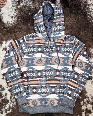 Cedarline Aztec Pullover Hoodie in Charcoal – Apparel from Bronco Western Supply Co.