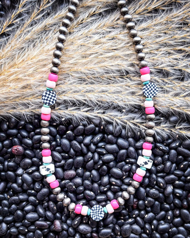 Chance Navajo Style Pearl & Bead Fashion Necklace - Jewelry - Blue Tortoise - Bronco Western Supply Co.