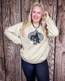 Checkered Bronc Spade Crewneck Sweatshirt - Shirts & Tops - Buckin Barn Wholesale - Bronco Western Supply Co.