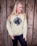 Checkered Bronc Spade Crewneck Sweatshirt - Shirts & Tops - Buckin Barn Wholesale - Bronco Western Supply Co.