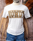 Checkered Howdy Graphic Tee - Oat - Shirts & Tops - The Way Down South - Bronco Western Supply Co.