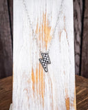 Checkered Lightning Pendant Fashion Necklace - Jewelry - Blue Tortoise - Bronco Western Supply Co.