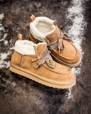 Cherilyn Fur Lined Ankle Bootie in Tan by Very G – Women's Shoes from Bronco Western Supply Co.