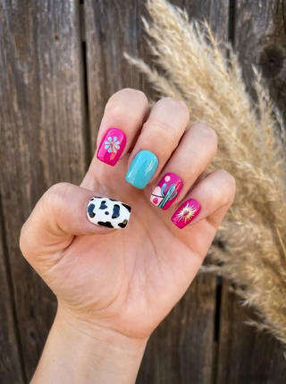 Short Square Western Press-On Nails