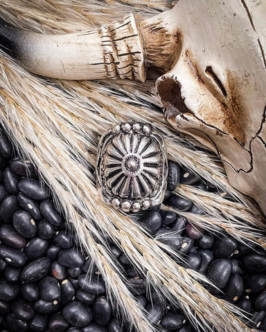 Concho Cuff Fashion Ring - Jewelry - Blue Tortoise - Bronco Western Supply Co.