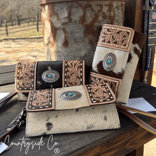Concho & Hide Tooled Leather Wallet and Wristlet by Countryside Co. – Purses & Wallets from Bronco Western Supply Co.