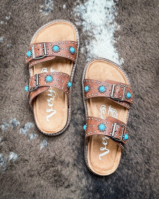 Connie Concho Sandal in Tan by Very G – Women's Shoes from Bronco Western Supply Co.