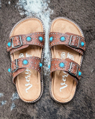 Connie Concho Sandal in Tan by Very G – Women's Shoes from Bronco Western Supply Co.