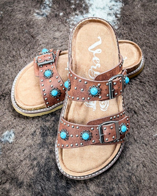 Connie Concho Sandal in Tan by Very G – Women's Shoes from Bronco Western Supply Co.