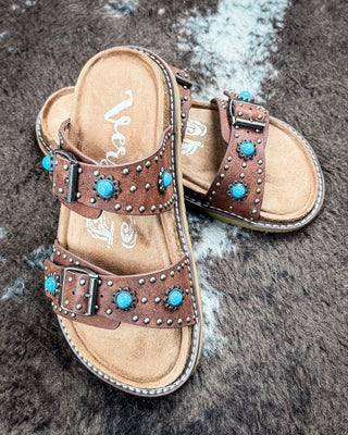 Connie Concho Sandal in Tan by Very G – Women's Shoes from Bronco Western Supply Co.