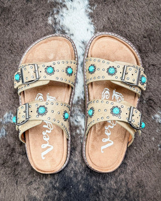 Connie Concho Sandal in Taupe by Very G – Women's Shoes from Bronco Western Supply Co.