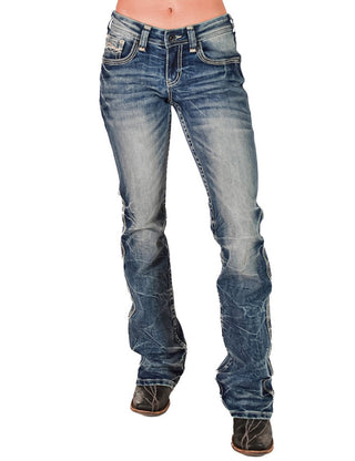 Cool N Edgy Mid - Rise Bootcut Jeans by Cowgirl Tuff – Apparel from Bronco Western Supply Co.
