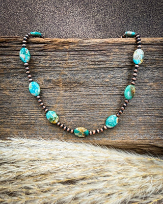 Copper Current Turquoise Disc Necklace – Jewelry from Bronco Western Supply Co.