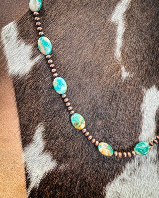 Copper Current Turquoise Disc Necklace – Jewelry from Bronco Western Supply Co.