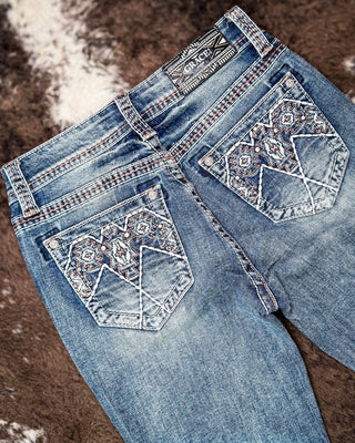 Copper Diamond Rhinestone Easy Boot Jeans by Grace in LA – Apparel from Bronco Western Supply Co.