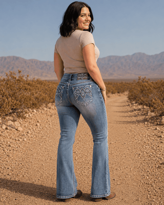 Copper Diamond Rhinestone Easy Boot Jeans by Grace in LA – Apparel from Bronco Western Supply Co.