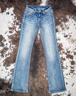 Copper Diamond Rhinestone Easy Boot Jeans by Grace in LA – Apparel from Bronco Western Supply Co.