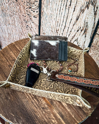 Copperwind Leather Tray in Antique Brown – Home Decor from Bronco Western Supply Co.