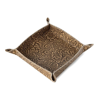 Copperwind Leather Tray in Antique Brown – Home Decor from Bronco Western Supply Co.