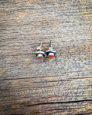 Coral Kiss Sterling Silver and Natural Coral Stud Earrings – Jewelry from Bronco Western Supply Co.