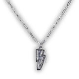 Coty Lightning Pendant Fashion Necklace - Silver - Jewelry - Blue Tortoise - Bronco Western Supply Co.