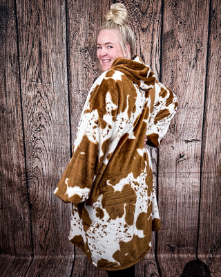 Cow Print Hooded Blanket – Gift Items from Bronco Western Supply Co.