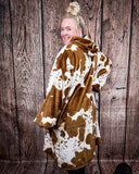 Cow Print Hooded Blanket - Gift Items - Carstens - Bronco Western Supply Co.